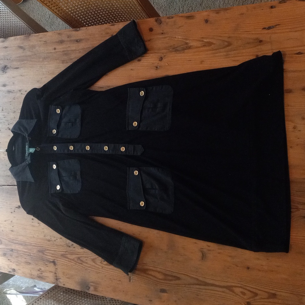 Lauren Ralph Lauren Black/midnight navy (see details) shirtdress buttons Size 8